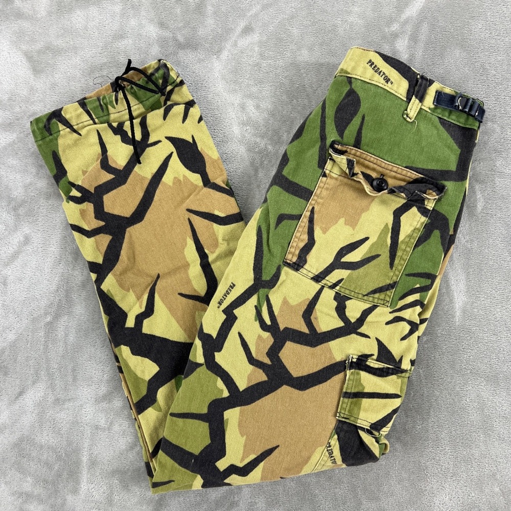 Vintage Predator Camo Cargo Pants Green Tan Branch Camouflage Hunting Streetwear
